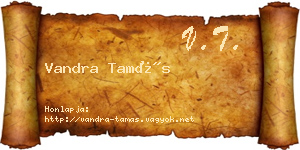 Vandra Tamás névjegykártya